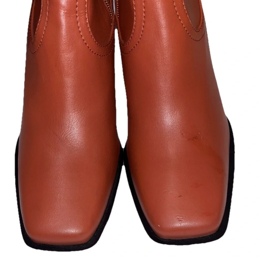 Stella McCartney Red Over Knee Boots Western Stretch Vegan Size 6 NWOB 🟠